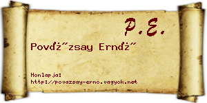 Povázsay Ernő névjegykártya