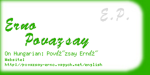 erno povazsay business card